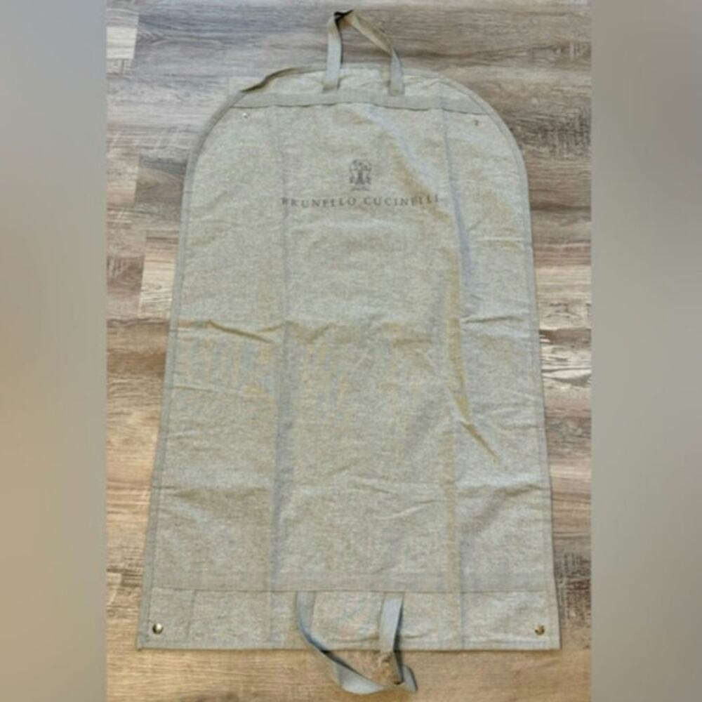 BRUNELLO CUCINELLI Gray Cotton Linen Garment Travel Bag 24"x 39"/60cm x 100cm
